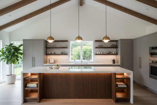 Island Lighting with a Sloped Ceiling