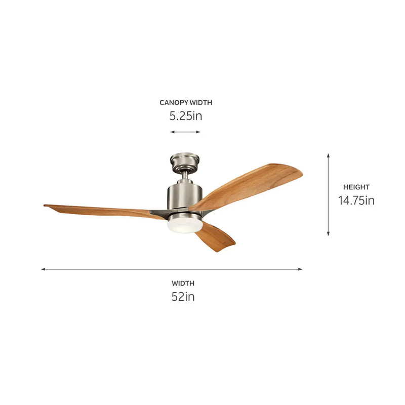 52 Inch Ridley II Fan Brushed Stainless Steel - 300027BSS