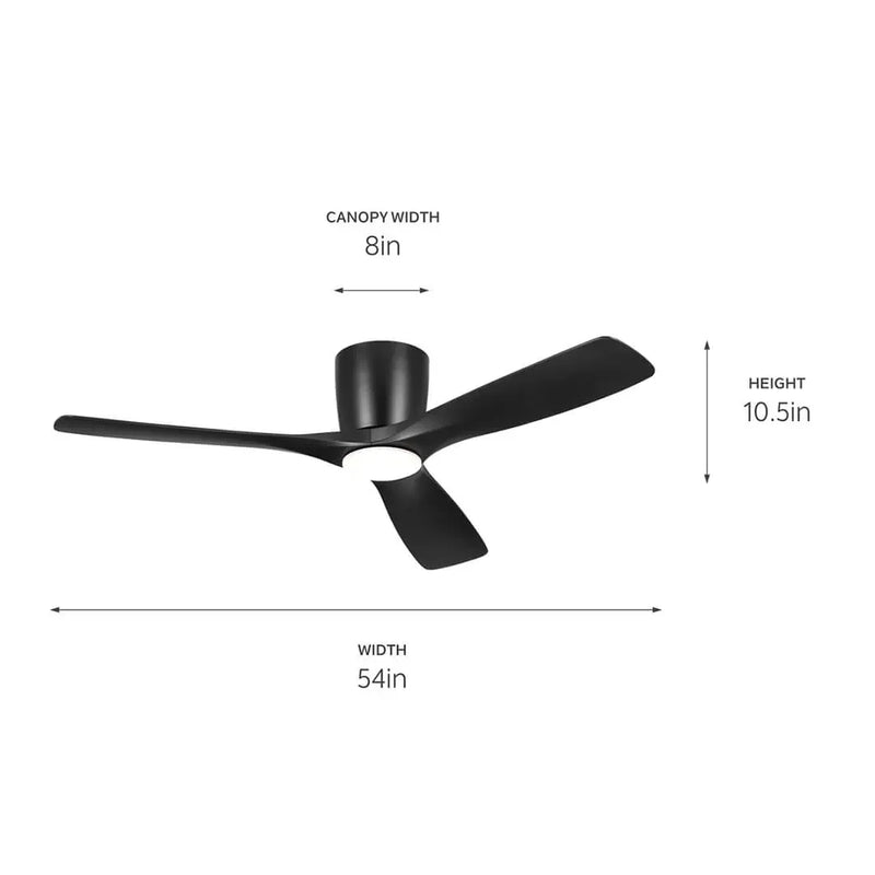 54 Inch Volos Fan Satin Black - 300154SBK