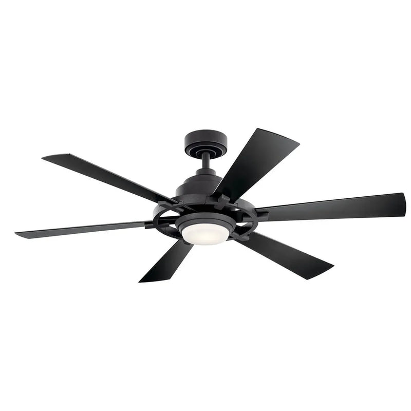 52 Inch Gentry Lite Fan Distressed Black - 300241DBK