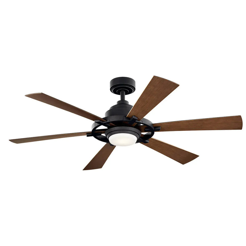 52 Inch Gentry Lite Fan Distressed Black - 300241DBK