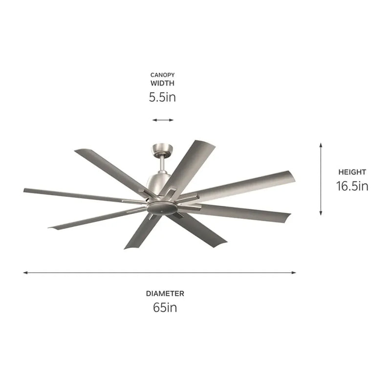 65 Inch Breda Patio Fan Brushed Nickel - 310265NI