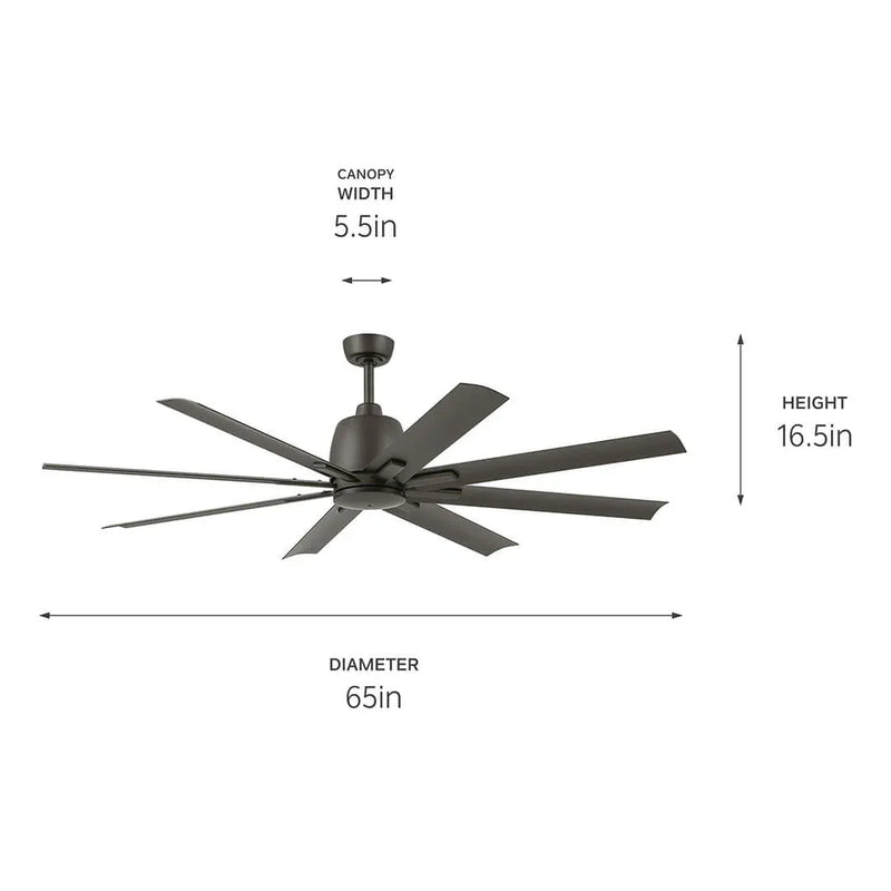 65 Inch Breda Fan Satin Natural Bronze - 310265SNB