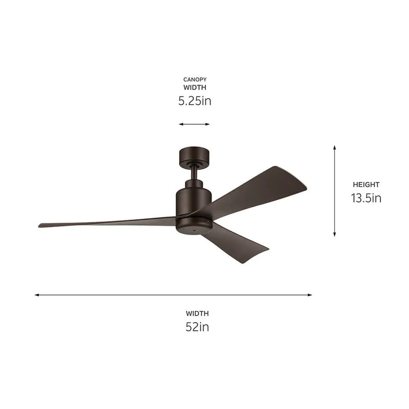 52 Inch True Fan Satin Natural Bronze - 310452SNB