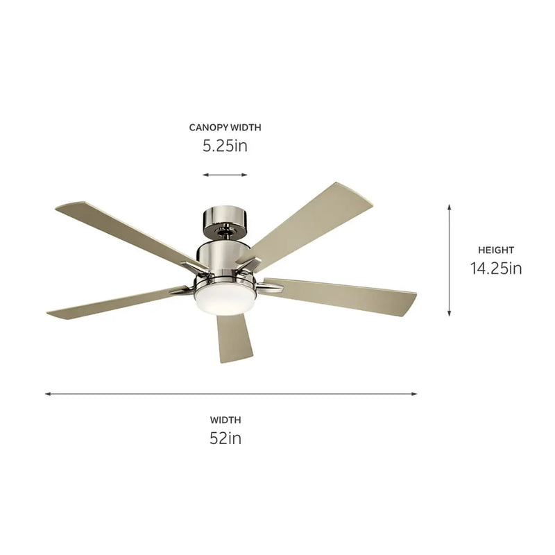 52 Inch Lucian Elite Fan Polished Nickel - 330000PN