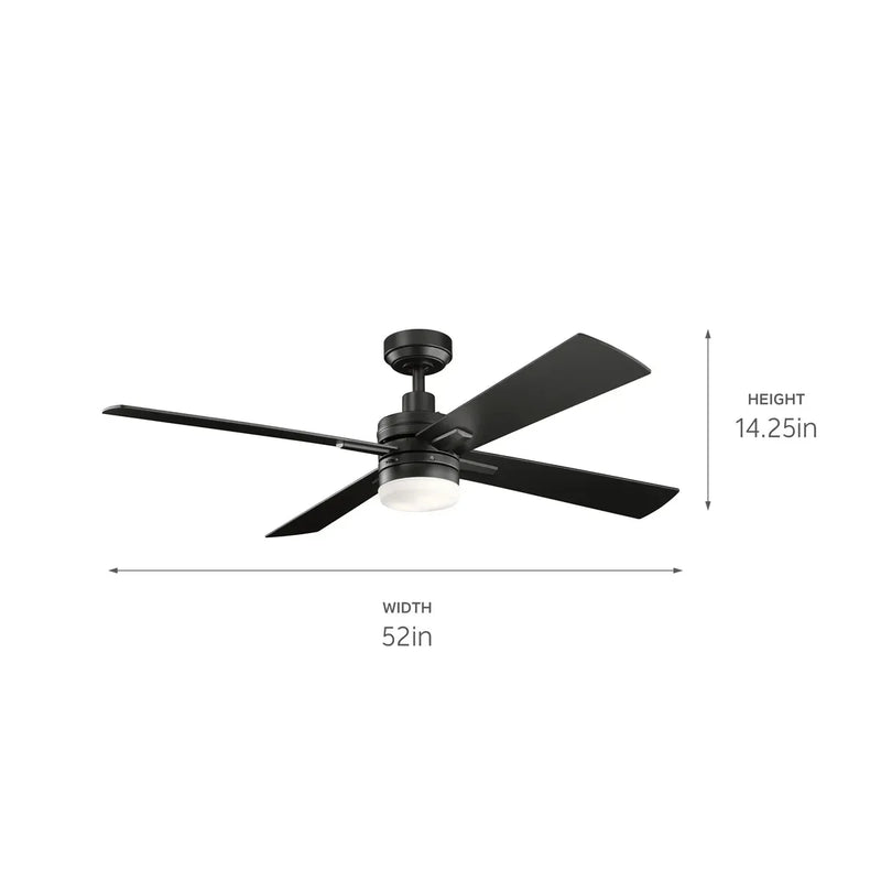 52 Inch Lija Fan Satin Black - 330140SBK