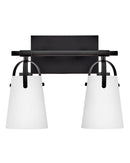 Small Two Light Vanity - Foster - 5132BK-OP