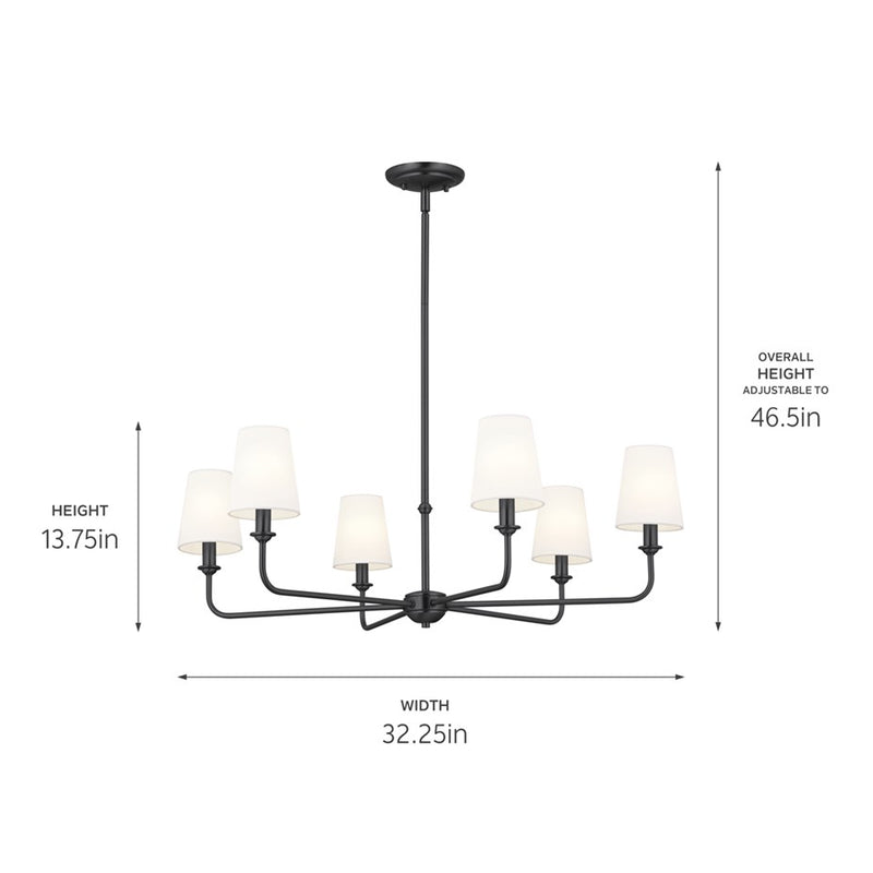 Pallas - 6 light chandelier - 52516BK