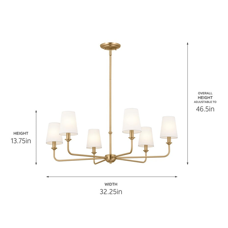 Pallas - 6 light chandelier - 52516BNB