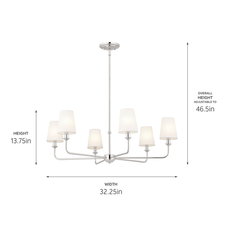 Pallas - 6 light chandelier - 52516PN