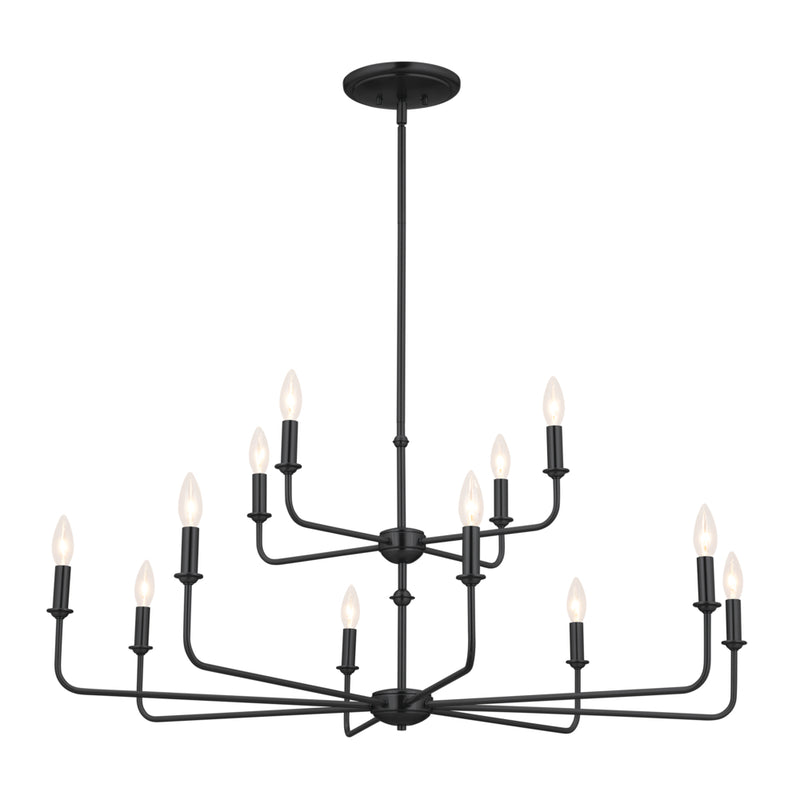 Pallas - 12 light two tier chandelier - 52518BK