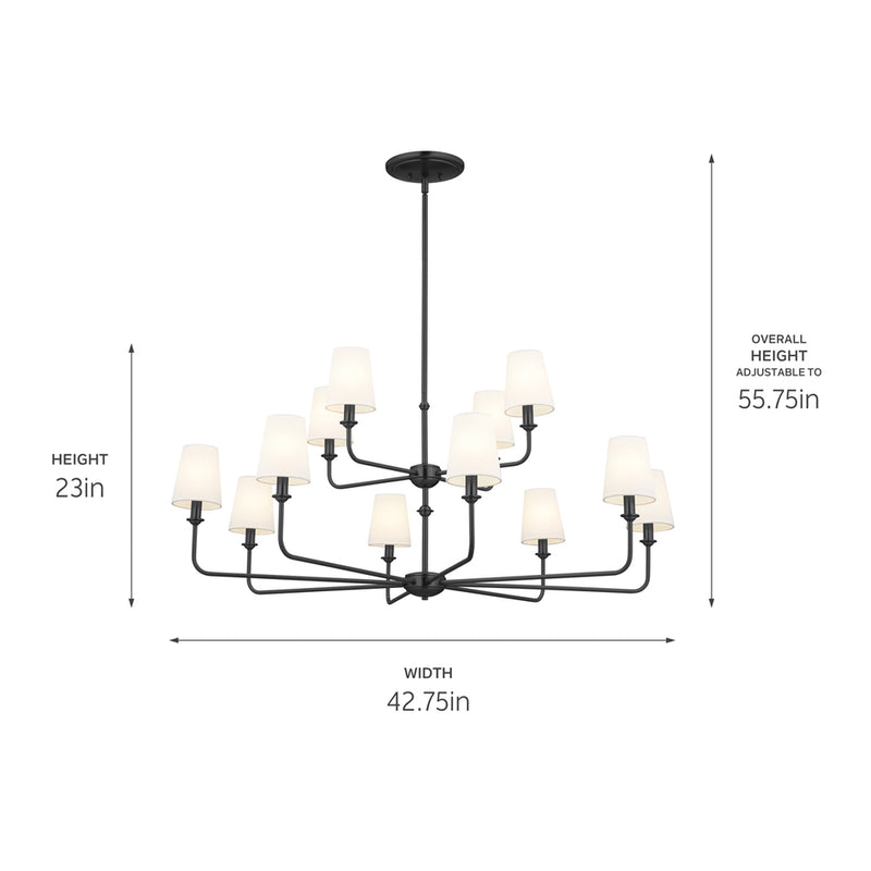 Pallas - 12 light two tier chandelier - 52518BK