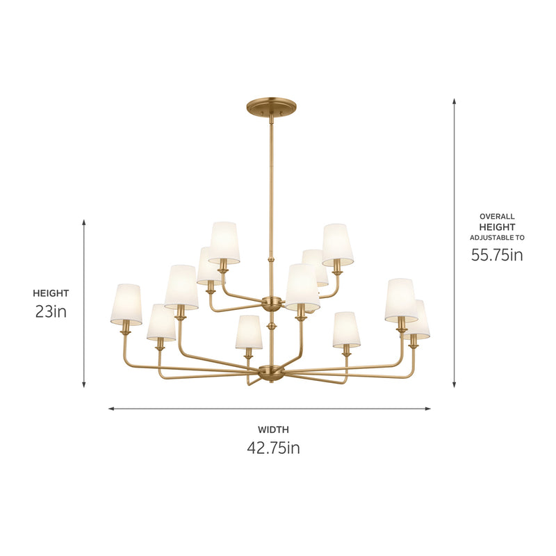 Pallas - 12 light two tier chandelier - 52518BNB