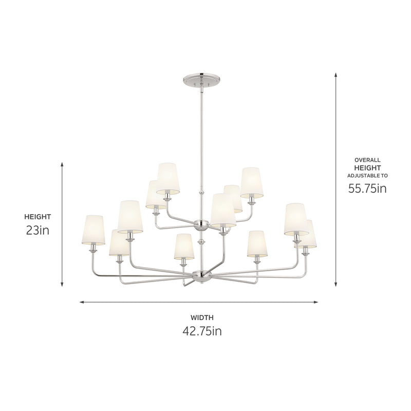 Pallas - 12 light two tier chandelier - 52518PN