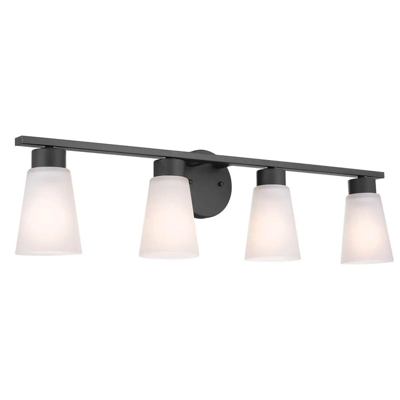 Vanity 4lt - Stamos black bathroom light - 55122BK