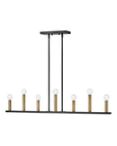 Large Seven Light Linear Chandelier - 83156BK - www.donslightouse.ca