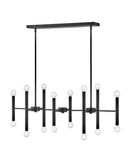 Large Sixteen Light Linear Chandelier - 83196BK - www.donslightouse.ca