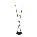 Cortina 6 Light Floor Lamp, Black, Brushed Brass - AC10046BK