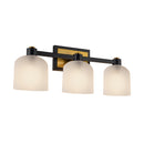 Lyndon Collection 3-Light Bathroom Vanity Black and Brushed Brass - AC11693BB