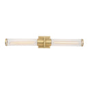 Positano - 2-Light Bathroom Vanity Light - Clear Glass/Satin Brass