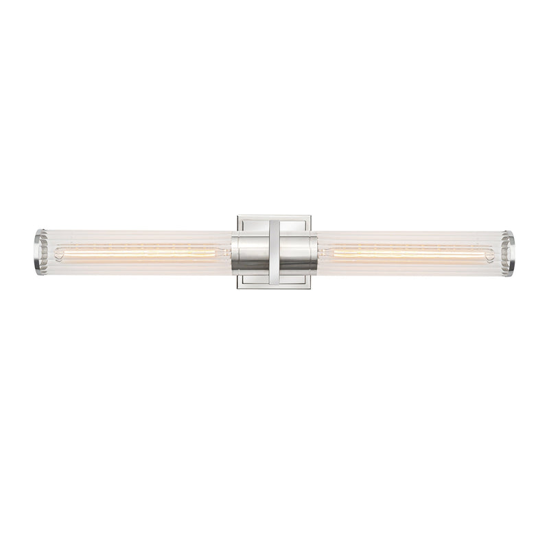 Positano - 2-Light Bathroom Vanity Light - Clear Glass/Polished Nickel