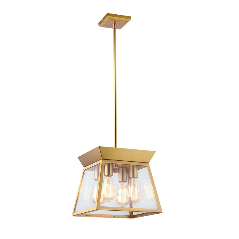 Lucian 4 Light Chandelier 12" Diameter Brushed Brass