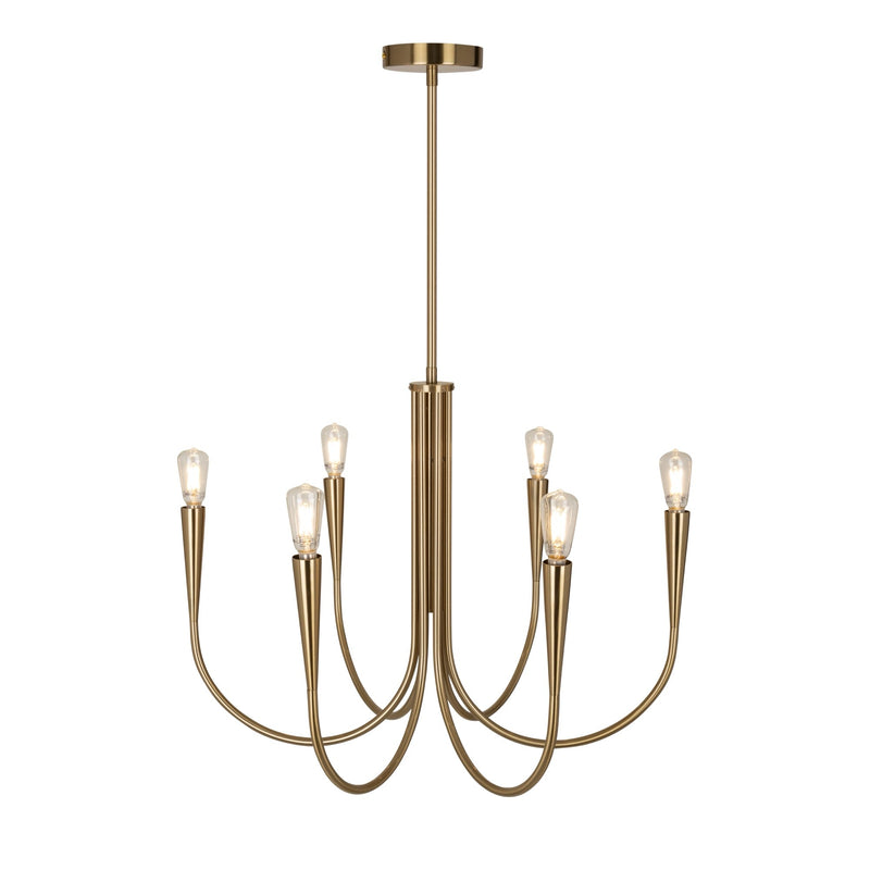 Bronte Collection 6-Light Chandelier Brass