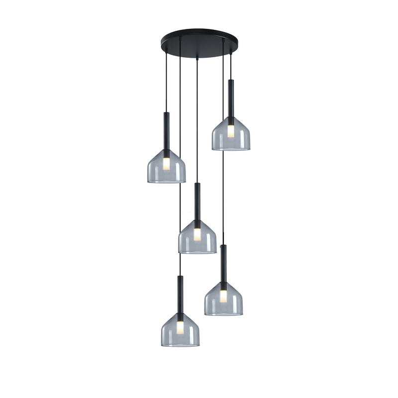 Kali Collection 5-Light Chandelier Black