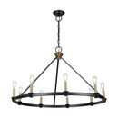 Notting Hill Collection 9-Light Chandelier Black and Brushed Brass