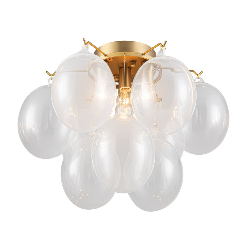 Globo Collection 4-Light Semi-Flush Mount Brass