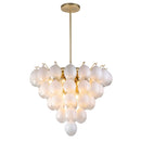 Globo - Chandelier - 13-Light - Ombre White Glass Brushed Brass