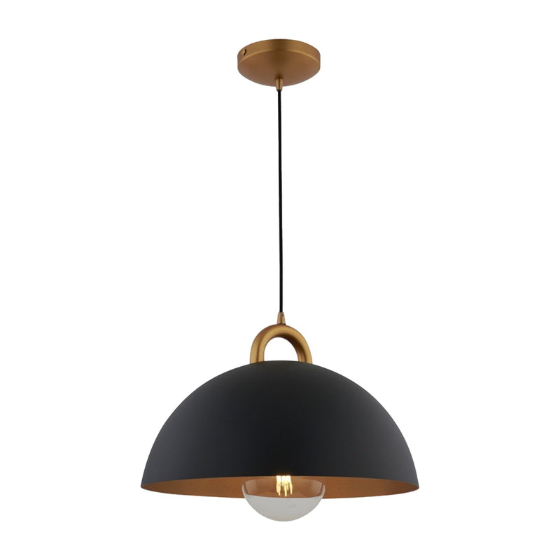 Pantheon - 1-Light Pendant - 15.75" - Black/Rust Brass