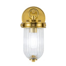 Myla 1 Light Wall Sconce, Vintage Brass with Ribbed Glass Glassware - AC12021BR
