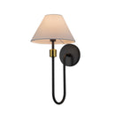 Providence 1 Light Wall Sconce, Black, Brushed Brass - AC12031BB