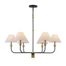 Providence 6 Light Chandelier, Black, Brushed Brass - AC12036BB