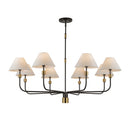 Providence 8 Light Chandelier, Black, Brushed Brass - AC12038BB