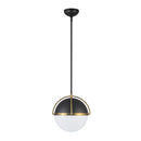 Dahlia 1 Light Pendant 15.4", Black, Brushed Brass - AC12040BB