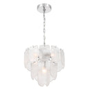 Bianca 5 Light Pendant, Polished Nickel, Crystalline with Piastra Type Glassware - AC12051CR