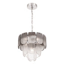 Bianca 5 Light Pendant, Polished Nickel, Crystalline Smoke with Piastra Type Glassware - AC12051CS