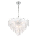 Bianca 12 Light Chandelier, Polished Nickel, Crystalline with Piastra Type Glassware - AC12052CR