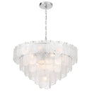 Bianca 19 Light Chandelier, Polished Nickel, Crystalline with Piastra Type Glassware - AC12053CR