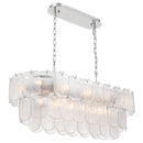 Bianca 12 Light Island Light, Polished Nickel, Crystalline with Piastra Type Glassware - AC12054CR