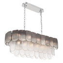 Bianca 12 Light Island Light, Polished Nickel, Crystalline Smoke with Piastra Type Glassware - AC12054CS