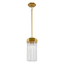 Emma 1 Light Pendant, Brushed Brass with Glass Rods - AC12060BR