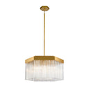 Emma 7 Light Chandelier, Brushed Brass with Glass Rods - AC12063BR