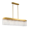 Emma 7 Light Island Light, Brushed Brass with Glass Rods - AC12064BR