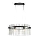 Ava 2 Light Chandelier, Black with Glass Rods - AC12082BK