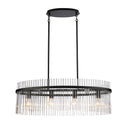 Ava 4 Light Island Light, Black with Glass Rods - AC12084BK