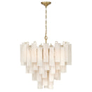 Sophia 16 Light Chandelier, Brass with Wispy WhiteTronchi Style Glassware - AC12101WH