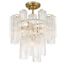 Sophia 5 Light Semi Flush Mount, Brass with Tronchi Style Glassware - AC12103BR